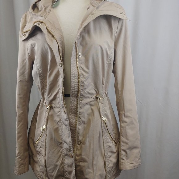 Guess - Hooded Snap Button Anorak Jacket Khaki Medium - Picture 4 of 7